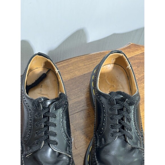 Dr Martens Brogue Wingtip Shoes Black Mens 7 Womens 8 Black England 90s Lug Sole - Picture 6 of 16